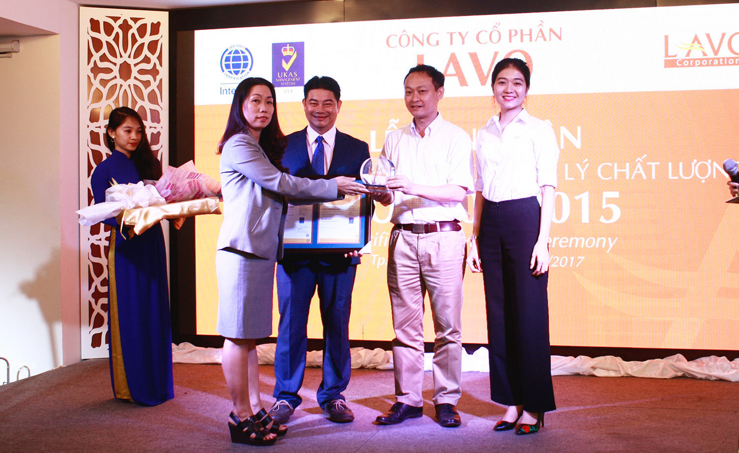 LAVO - LỄ ĐÓN NHẬN CHỨNG NHẬN HỆ THỐNG QUẢN LÝ CHẤT LƯỢNG ISO 9001:2015
