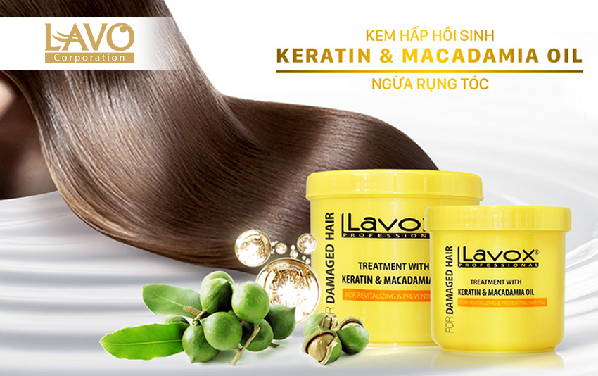 KEM HẤP HỒI SINH KERATIN & MACADAMIA OIL NGỪA RỤNG TÓC