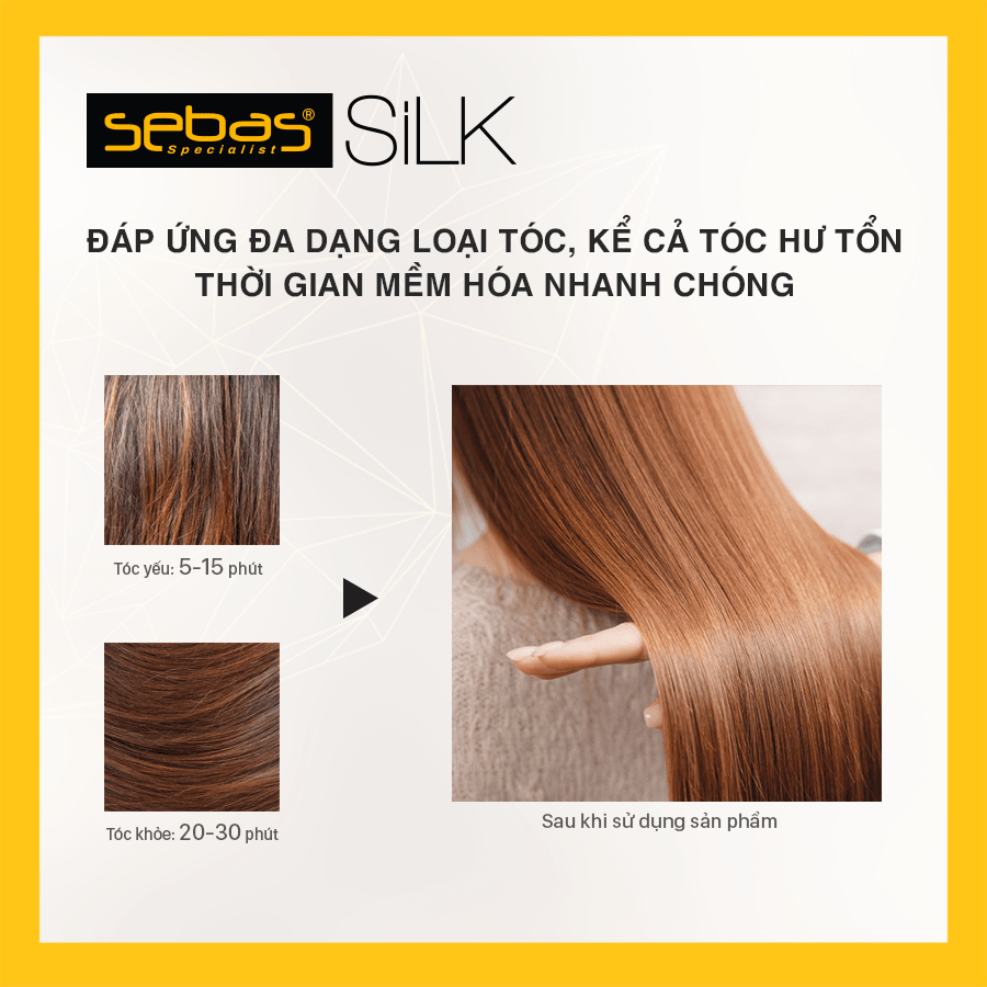 Tóc mềm mượt và óng ả tự nhiên chỉ sau 1 lần duỗi cùng SEBAS SILK