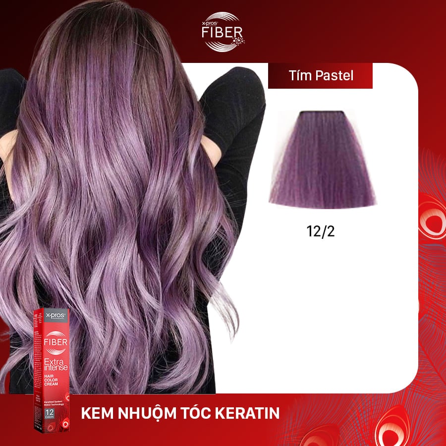 Màu tím pastel trong bảng màu thuốc nhuộm không tẩy của X.Pros Fiber
