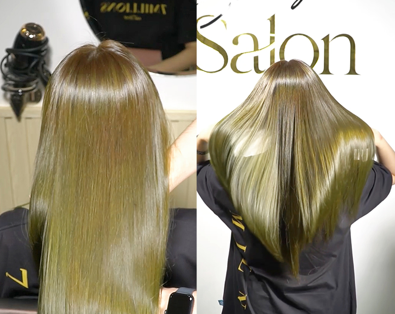 Kỹ Thuật Nhuộm Tóc Màu Xanh Rêu Cá Tính