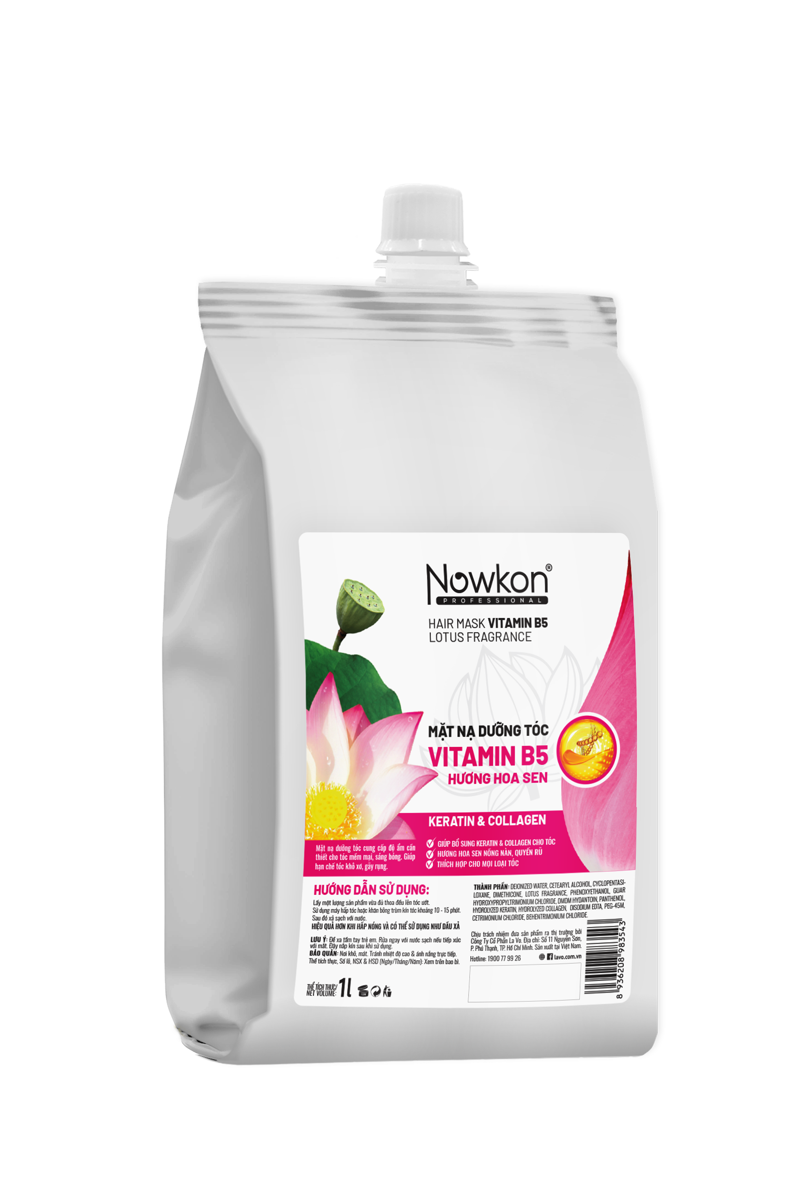 Mặt Nạ Dưỡng Tóc Vitamin B5 Nowkon – Hương Hoa Sen